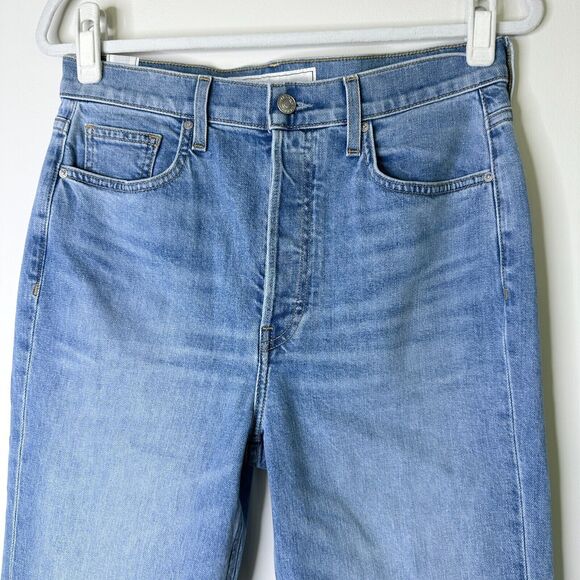 FRANK & EILEEN Jeans Women 26 Monaghan Mom High Rise Straight Button Fly Raw Hem - Picture 9 of 11